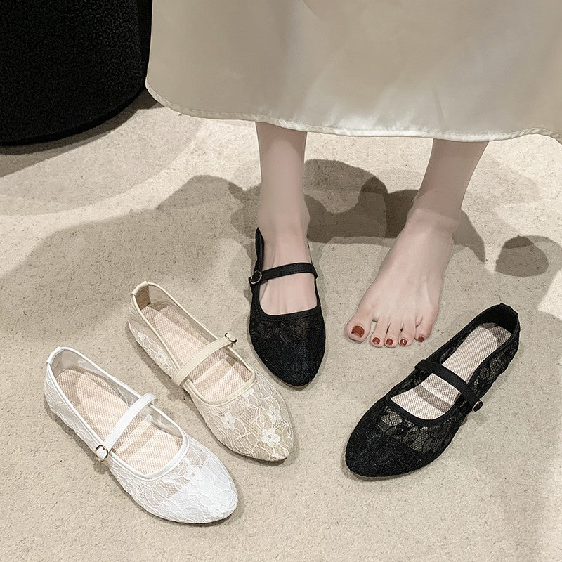 2024 New Women Flats Shoes Summer Ballet Flats Fashion Bow Women Shoes Slip on Sweet Hollow Flat Shoes Female Zapatos De Mujer