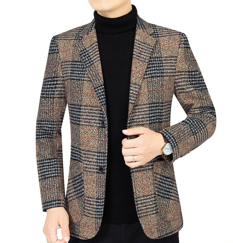 Classic Men's Suit Jacket England Plaid Blazers High Quality Business Causal Suit For Men Clothing Conjuntos De Blazer A2F1732
