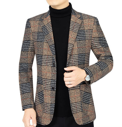 Classic Men's Suit Jacket England Plaid Blazers High Quality Business Causal Suit For Men Clothing Conjuntos De Blazer A2F1732