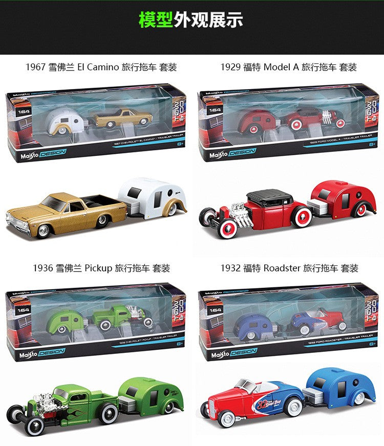 Maisto 1:64 Volkswagen Mercedes Benz Ford Chevrolet Brand collectible trailer die-cast precision model car Model collection gift