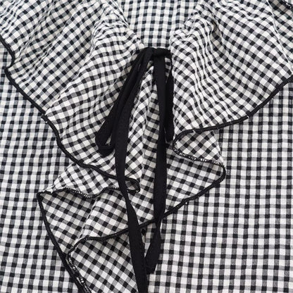 Women's Shirt Fall 2025 New Red Check Long Sleeve Stacked Decoration Pastoral Collegiate Shirt Casual Fashion Lively Personality