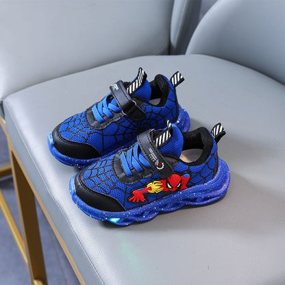 Popular Design Led Lighting Shoes Spring/autumn Baby Boys Sports Casual Shoes Fashion New Style Spider Man Children's Sneakers