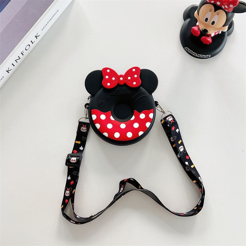 Disney Shoulder Bag Mickey Mouse Cartoon Anime Minnie Mickey Silicone Pocket Pack Crossbody Coin Bag Children's Backpack Gifts