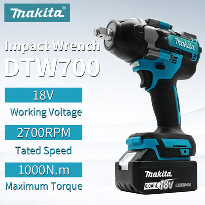 Makita DTW700 18V Chave Elétrica Sem Escova Parafusadeira Furadeira Sem Fio Frete Grátis Ferramentas Elétricas de Alto Torque Chave de Torque