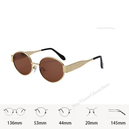 2025 New Oval Frame Sunglasses Men Women Trendy UV400 Sun Glasses Eyewear Outdoor Driving Sports Punk Goggle Shades for Male