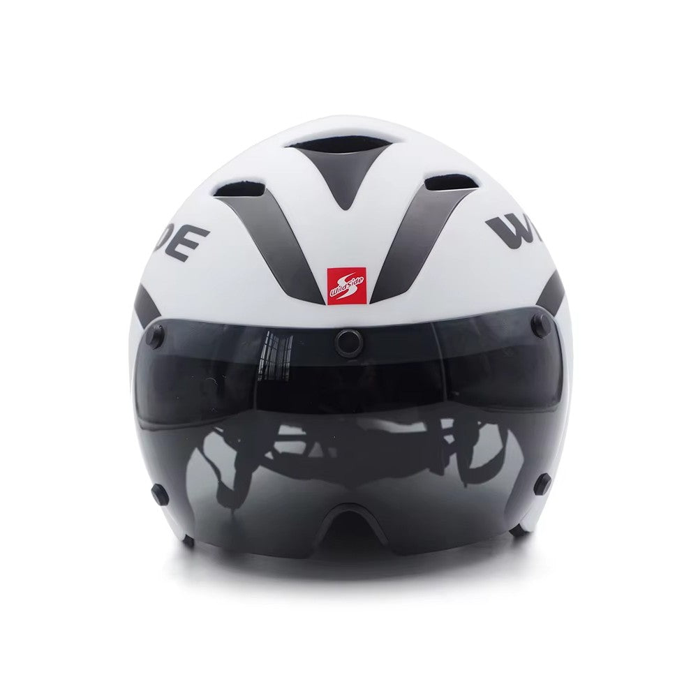 Capacete de Ciclismo de Estrada Wildside Aero TT Capacete de Segurança para Bicicleta de Triathlon Ultraleve com Óculos Acessórios para Bicicleta