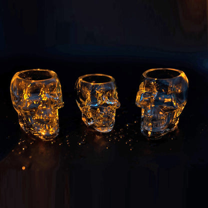 Caneca de Cerveja Rosto de Caveira 80/150/350 ML, Copos de Caveira, Copo para Coquetel, Copo de Vidro para Beber, Artigos de Vidro Engraçados para Entretenimento, Decoração de Halloween