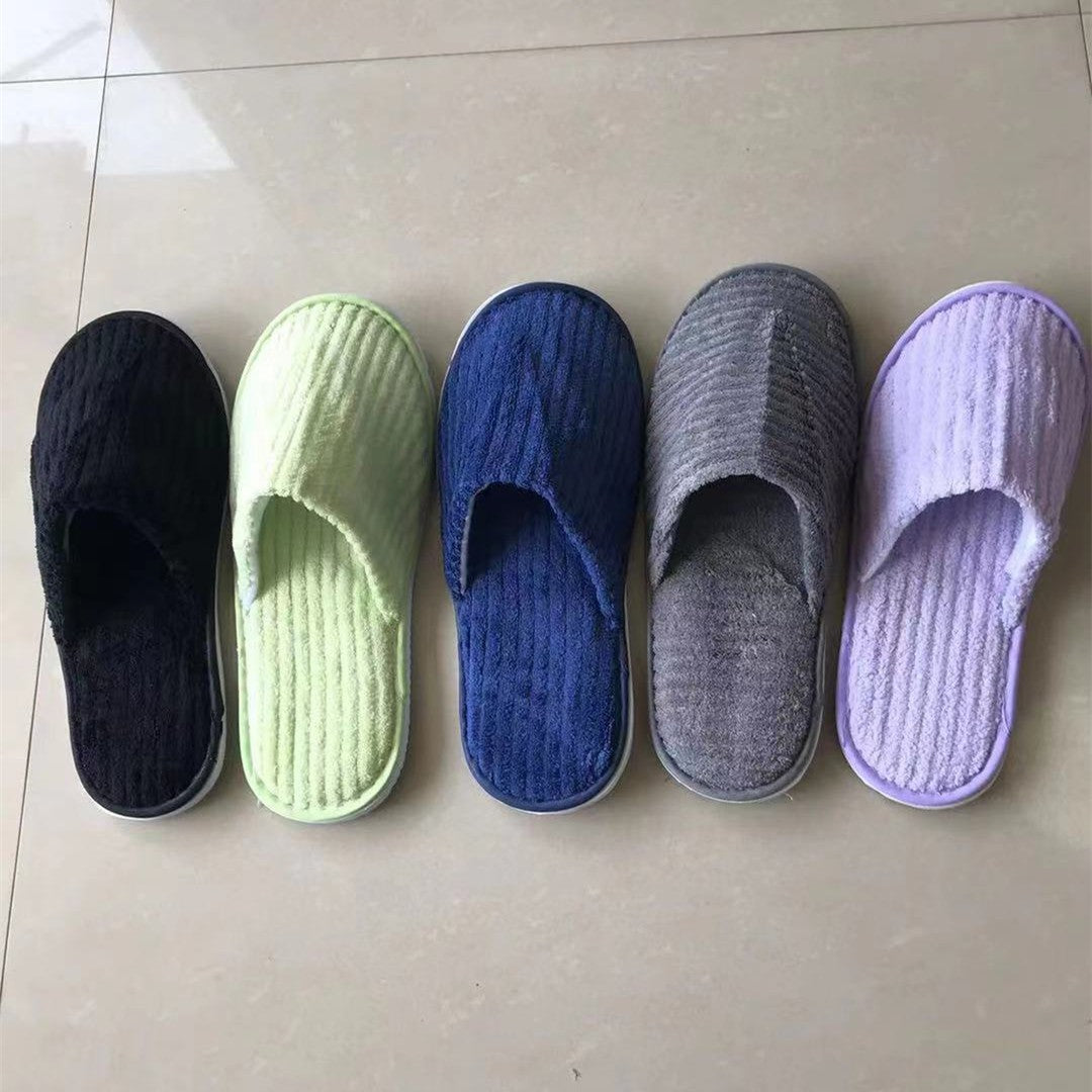 5 Pairs/Lot Mix Colors Men Women Disposable Hotel Slippers Cotton Slides Home Travel SPA Slipper Hospitality Cheap Footwear
