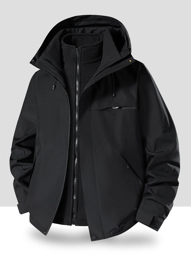 Hiking Jacket Waterproof Women Men 3 in 1 Two-Piece Detachable Windproof Waterproof Mountaineering Ski Jackets Men 2025 New