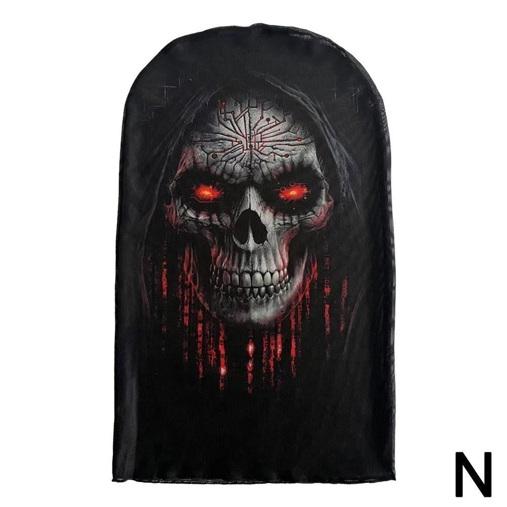 3D printed mask for role-playing full face covering elastic mesh printed mask fashionable Halloween makeup dance party headwear