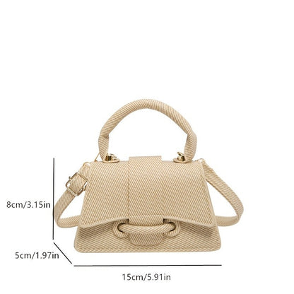 Fashion Solid Color Small Tote Crossbody Bag, Stylish Mini Handbag Mobile Phone Coin Purse, Adjustable Strap, Magnetic Closure,