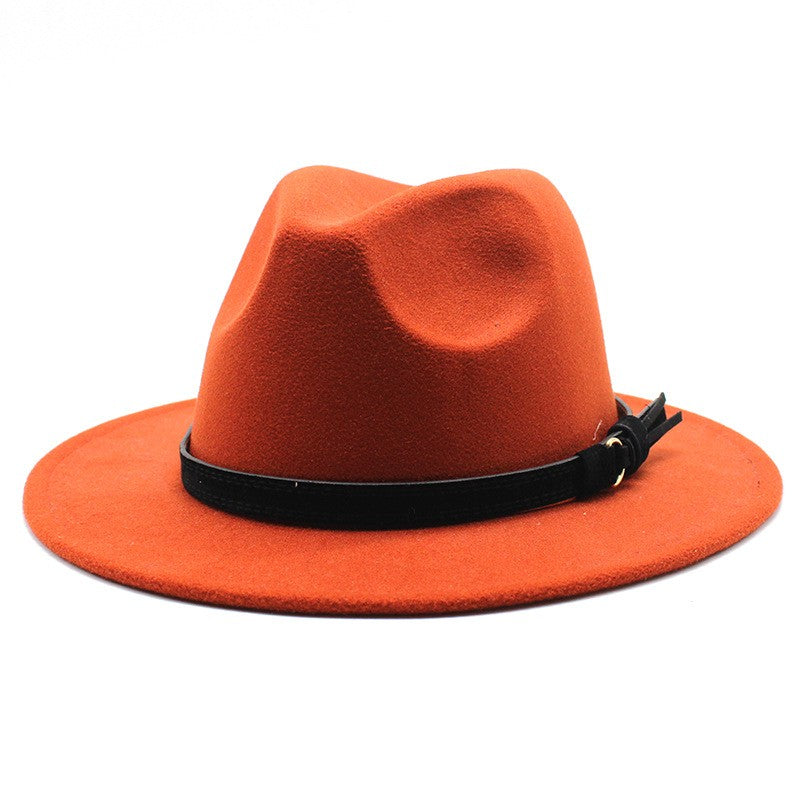 Gangster Trilby Felt Fedora Hat European American Wide Brim Top Jazz Caps Women Men Wool White Wedding Hat 56-58-61CM