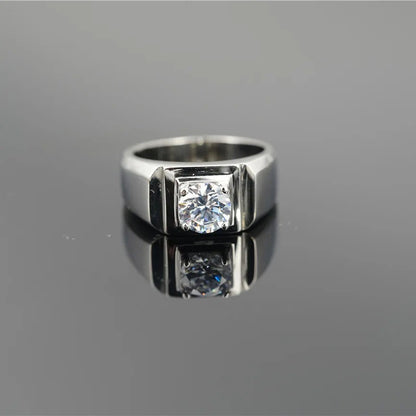 Anel Masculino Zircão Titânio Dedo Indicador Personalidade Dominador Hipster Simulação Diamante Anel de Casamento