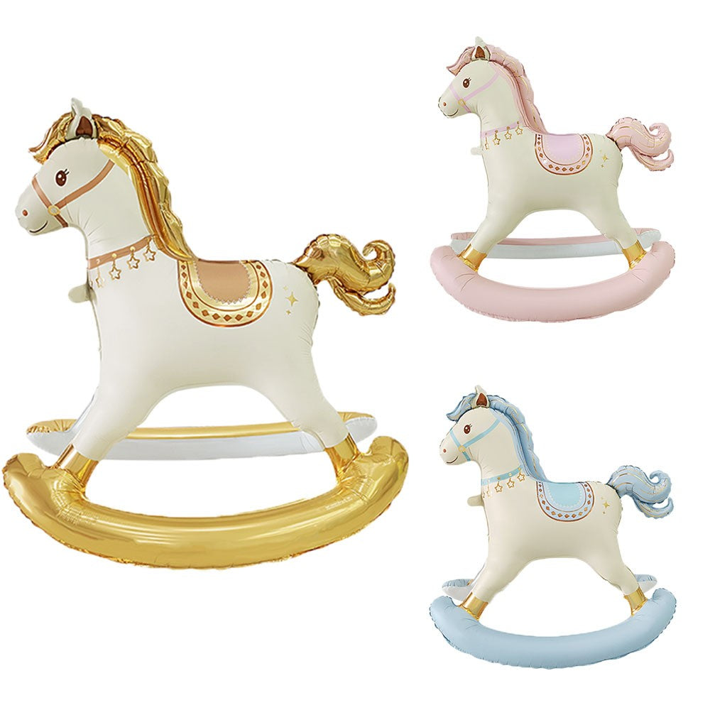 Cartoon 3D Standing Horse Foil Balloon Cartoon Matte Retro Horse Birthday Party Baby Shower Decoration Aluminum Foil Balloons