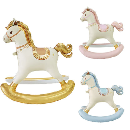 Cartoon 3D Standing Horse Foil Balloon Cartoon Matte Retro Horse Birthday Party Baby Shower Decoration Aluminum Foil Balloons