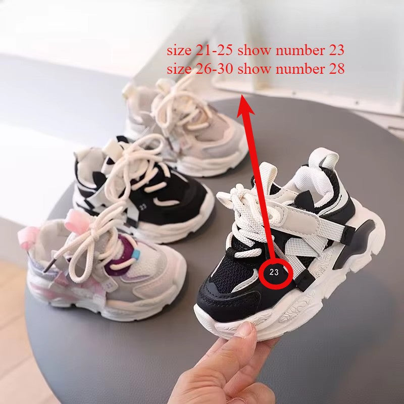 Spring Autumn Kids Sport Shoes Mesh Breathable Boys Sneakers Student Girls Shoes Non-slip
