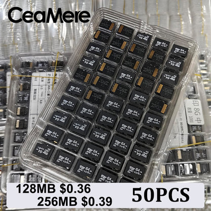 ?CeaMere 50Pcs SD TF Card Bundle, 2GB/8GB/32GB/64GB Class 10 U3 Memory Card for Smartphones Cameras Drones Action Cameras Table