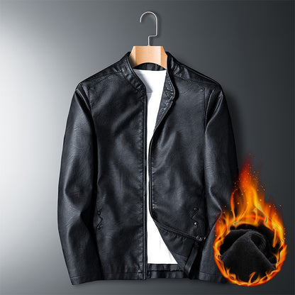 Leather Jacket Men Bomber Retro Fleece Black Motorcycle Jackets Plus Size 6XL 7XL 8XL Coats Flannel Warm Comfort High Quality