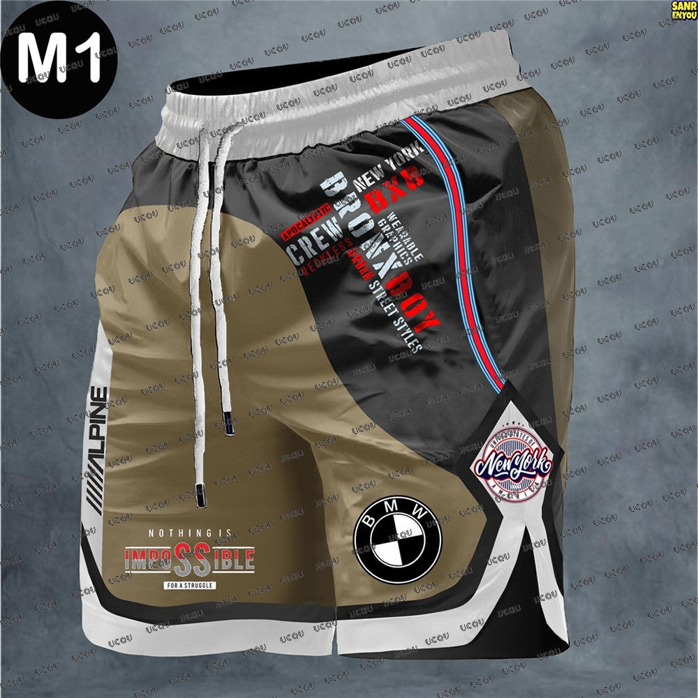 BMW Summer New Motorcycle Shorts Men Breathable Sports Shorts BMW Quick Drying Hawaii Beach Shorts Extreme Sports Racing Shorts