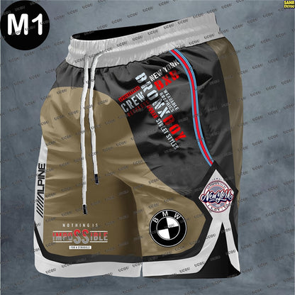 BMW Summer New Motorcycle Shorts Men Breathable Sports Shorts BMW Quick Drying Hawaii Beach Shorts Extreme Sports Racing Shorts