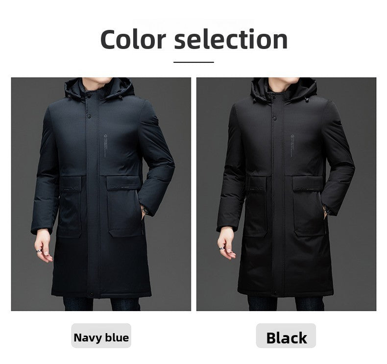 High End Long Thicken Winter New Brand Casual Fashion Hooded Parka Jacket Heavy Windbreaker Outdoor Windproof Coats Outerwear