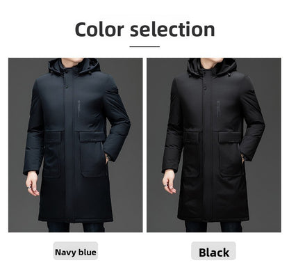 High End Long Thicken Winter New Brand Casual Fashion Hooded Parka Jacket Heavy Windbreaker Outdoor Windproof Coats Outerwear