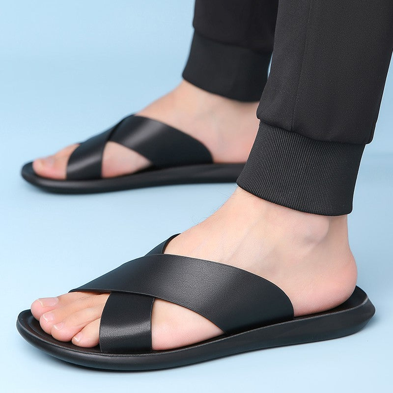 Mens Casual Summer Shoes Hot Sale Men Slippers Stylish Style Male Half Drag Outdoor Daily Beach Flats Lightweight Men's Slides