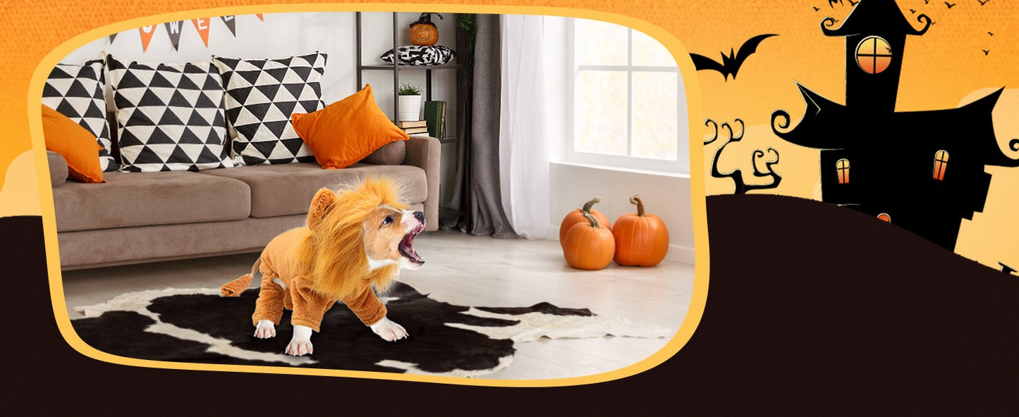 ATUBAN Dog Lion Costume Pet Clothes for Party Simulation Lion Pet Outfits,Cosplay Dress up Pet Lion Hoodie Cat Costume for Party