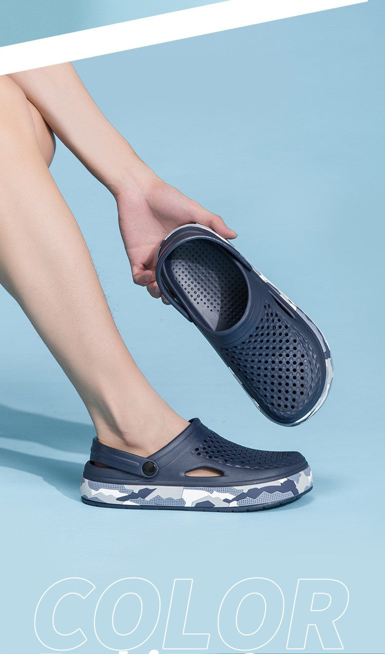 New Men's Sandals Driver Shoes EVA Light Slippers Unisex Colorful Camouflage Decoration Summer Beach Shoes Zapatos Hombre