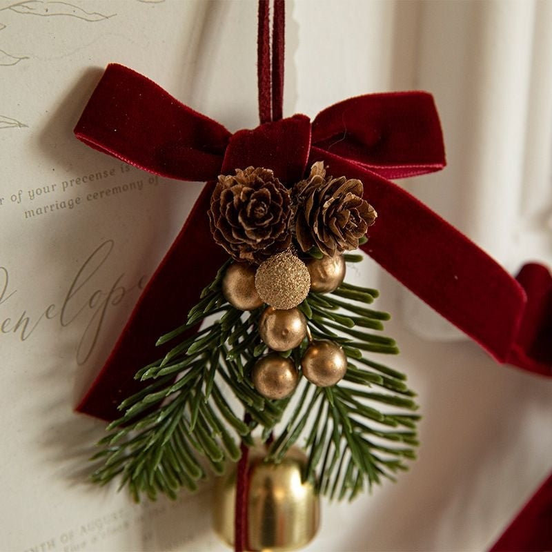 Merry Christmas Decoration Bow Bell Hanging Xmas Tree Pendant for Home Decor New Year 2026 Navidad DIY Christmas Gifts Ornament