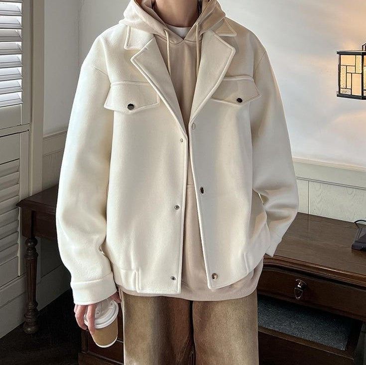 Men's Plus Size Winter Coat 3XL 5XL 300lbs Heavy Thick Wool Blend Trench Coat Vintage British Style Casual Pilot Jacket