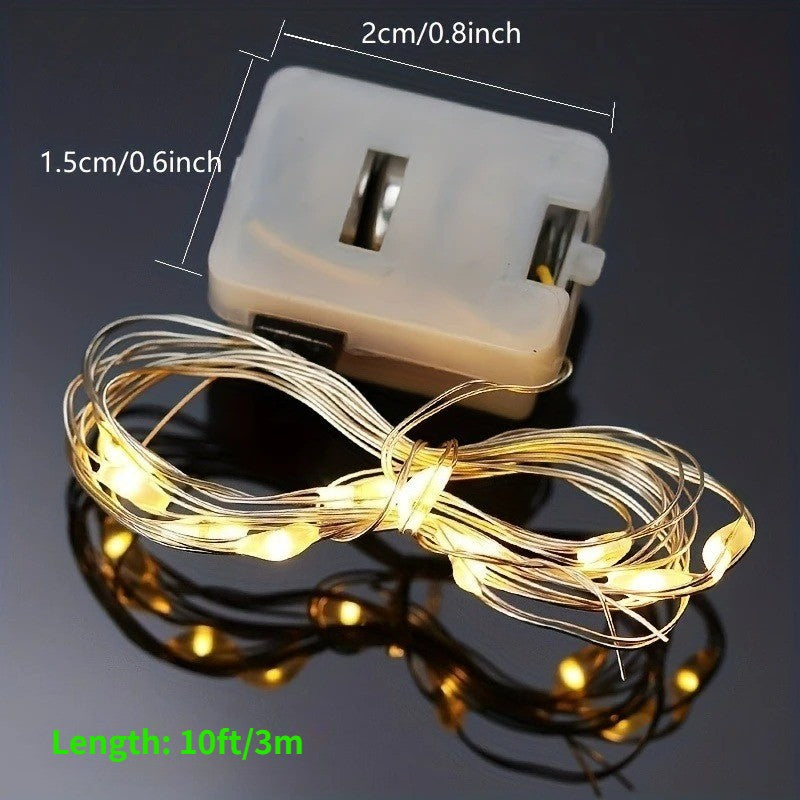 Colorful Fairy Lights Battery Operated (Includ), 3m 10ft 30 LED Mini String Lights for DIY Wedding Christmas Party Mason Jars