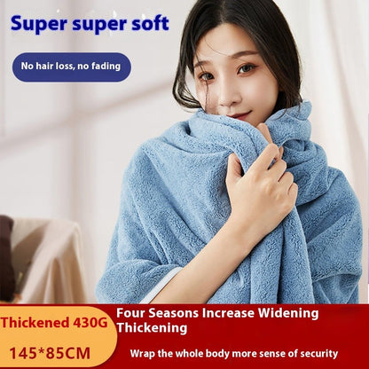 Bath towel, luxurious coral fleece soft bath towel, gentle on skin, quick-drying, versatile in bathroom, 85*145cm, 430g