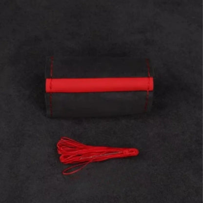 Capa Universal de Camurça para Volante de Carro, Costura Manual, Capa de Couro Macio Trançada para Volante Automotivo, Ventilação Antiderrapante