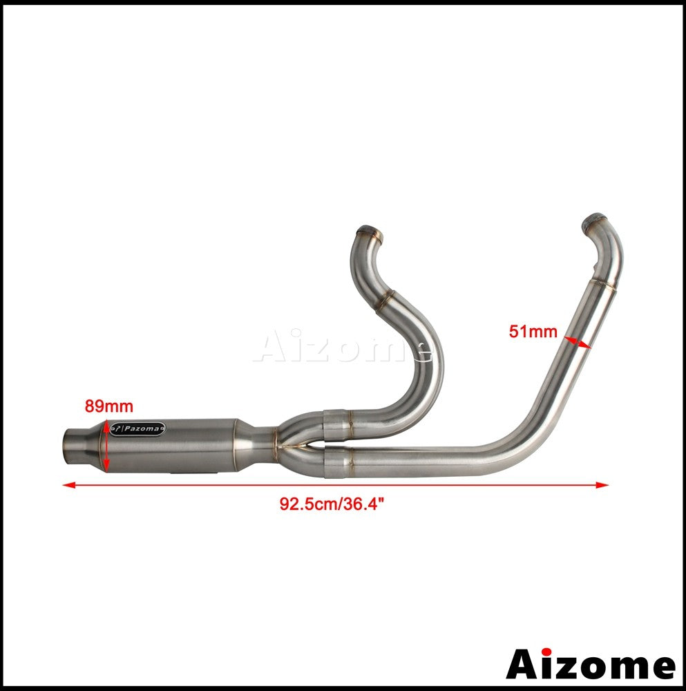Motorcycle Racing 2-in-1 Exhaust Muffler 2.2" TIG Welded For Harley Dyna Fat Bob Street Bob Low Rider Super Wide Glide 2006-2017