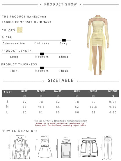 Nibber Summer Vacation Sexy See Through Dress+Shawl Women Ruched Side Ribbon Coquette Skinny Midnight Clubwear Party Bodycon