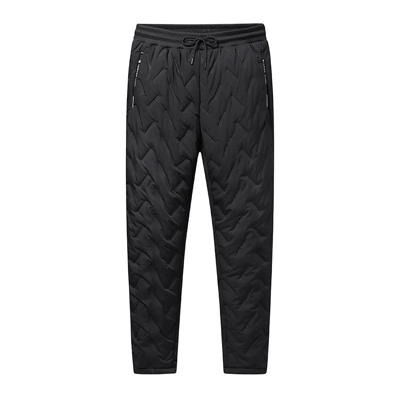 Calça Masculina de Moletom Grossa de Lã Impermeável Inverno Corta-Vento Casual Calça Pesada Calça de Lã de Cordeiro Quente Agasalho