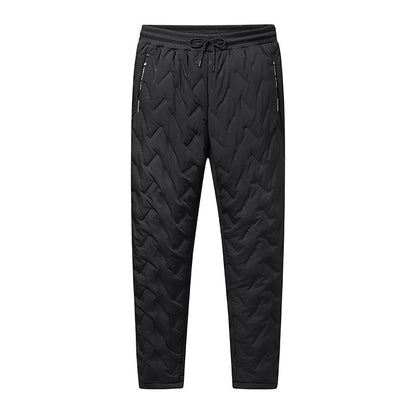 Calça Masculina de Moletom Grossa de Lã Impermeável Inverno Corta-Vento Casual Calça Pesada Calça de Lã de Cordeiro Quente Agasalho