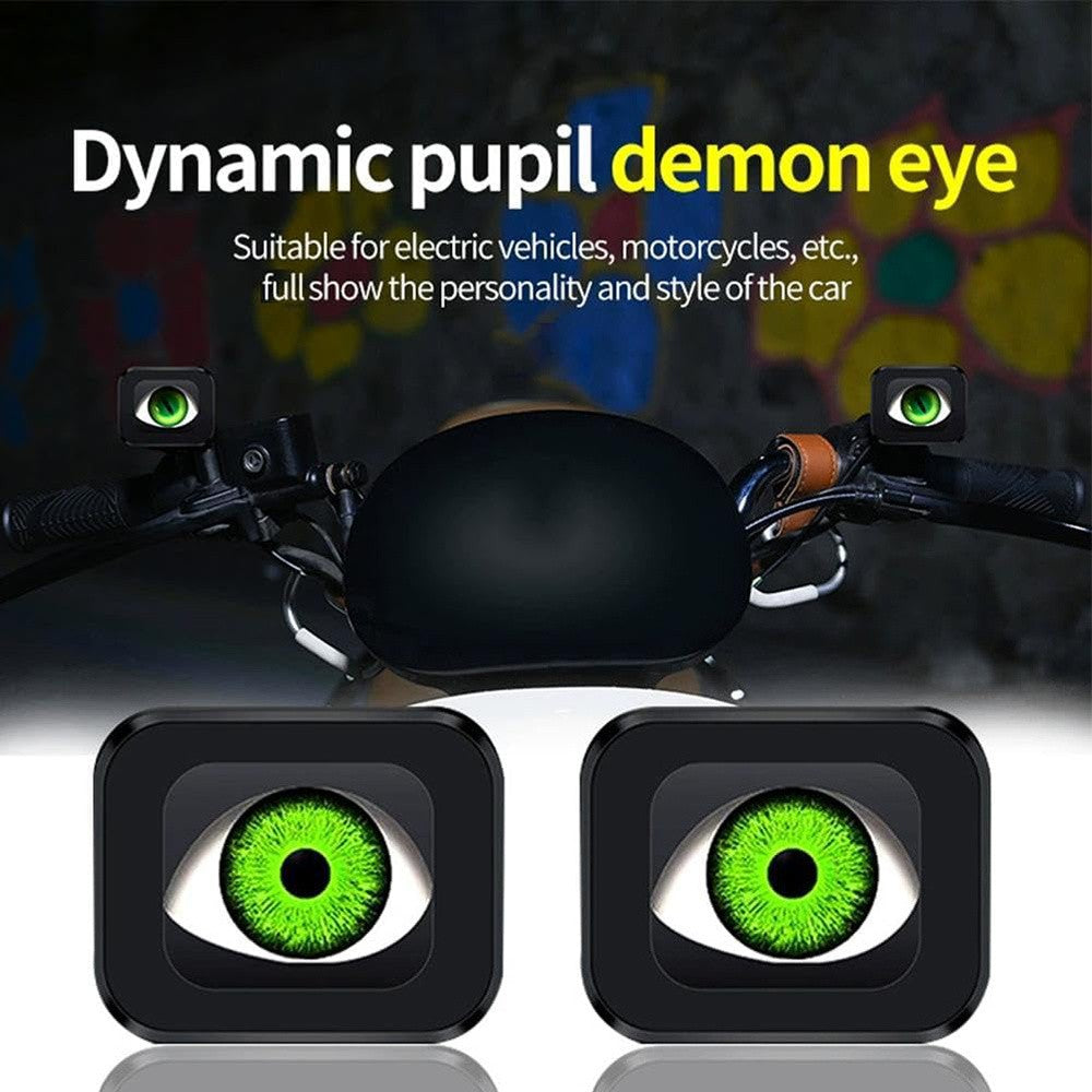 2pcs Motorcycle Devil Eyes Rearview Mirror Light Universal Dynamic LED Motorcycle Bike Handle Devil Eye with Switch Control