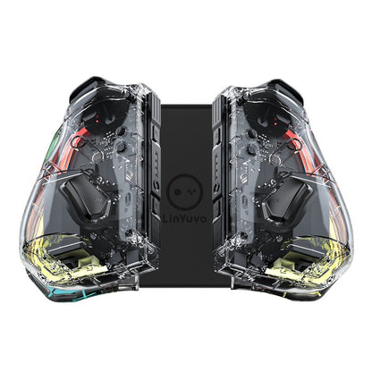 LinYuvo KS40 Transparent Wireless Gamepad for Switch/OLED with 8 Color LED,Turbo Function.Controller Joystick for Switch Lite
