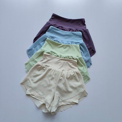 Summer Women's Sports Shorts Mesh 2 In 1 Quick-dry Yoga Shorts Breathable Fitness Shorts High Waist Fitness Running Shorts