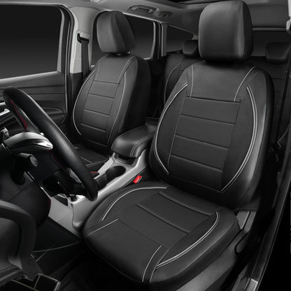 Capas de Couro Universais para Banco de Carro Vermelho Simples à Prova d'Água para 5 Assentos