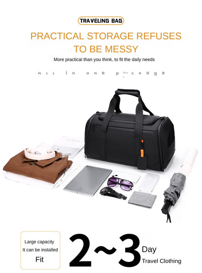 Customized High-end Men's Gym Bag Logo Fitness Bag Sports Bag Dry And Wet Travel Handbag Business Handbag Printed Name