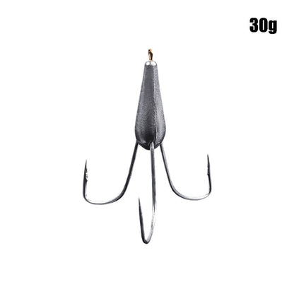 Anzóis de Pesca Triplos Prateados de Aço Carbono com Farpa 20g/30g/40g/50g/60g/80g Agulha de Pesca Acessórios de Pesca