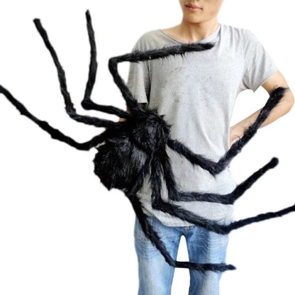 Halloween Aranha de Pelúcia Grande Decoração de Halloween de Terror Adereços de Festa Decoração Gigante de Aranha para Exterior Brinquedo de Pelúcia de Aranha Preta de 30-200cm