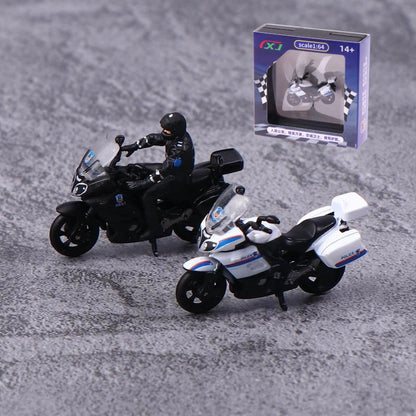 1/64 Miniatura Liga Modelo Moto Polícia de Segurança Pública Móveis Para Exposição Presente de Aniversário Infantil