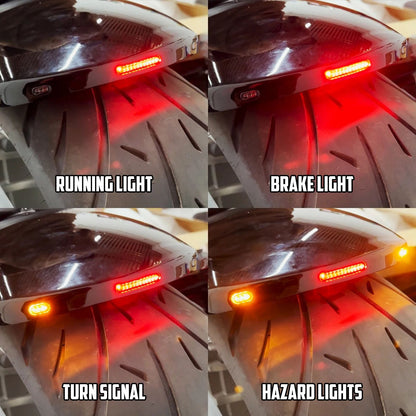 Motorcycle Driver Front Solo Seat With Rear LED Fender Light Mudguard Set For Harley Softail Breakout For Fat Boy FXDR 2018-2023