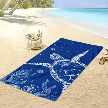 Turtle pattern beach towel, soft microfiber bath towel, suitable for outdoor travel camping beach vacation