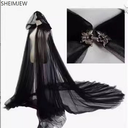 Medieval Shawl Men And Women Adult Gothic Punk Fairy Elf Witch Wedding Wicca Hooded Cape Halloween Role Play Vampire Costume