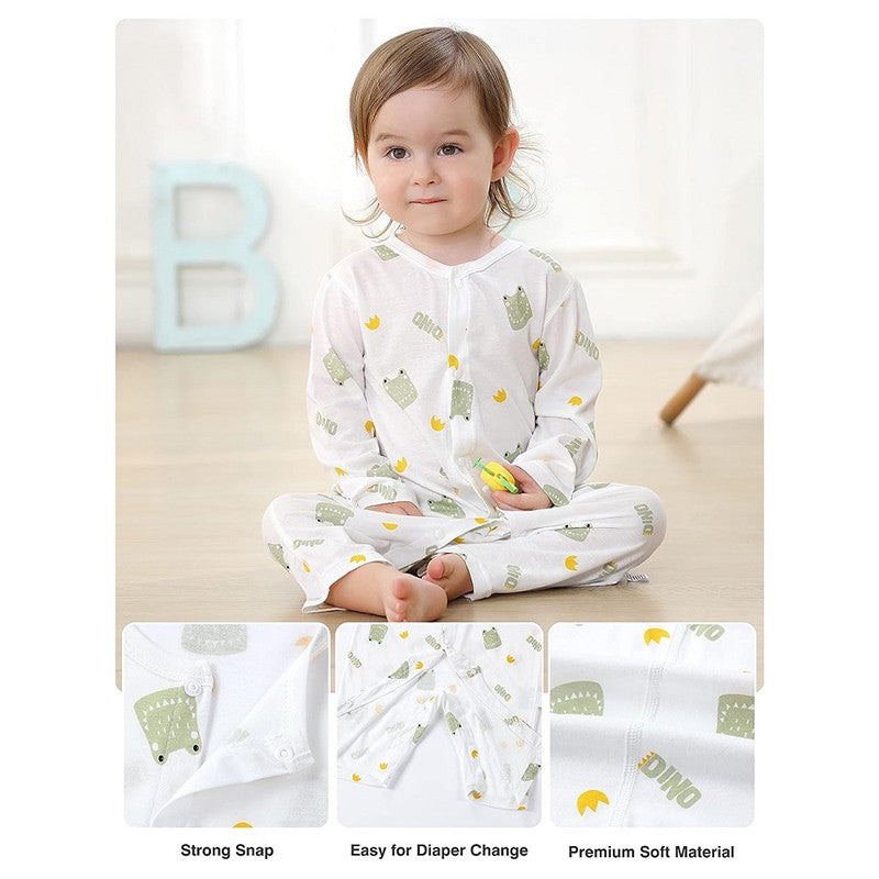 MICHLEY 3pcs Baby Short-Sleeve Rompers Long-Sleeve Jumpsuit Bodysuit Soft White Cartoon Infant Clothes Overalls  For Boys Girls